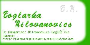 boglarka milovanovics business card